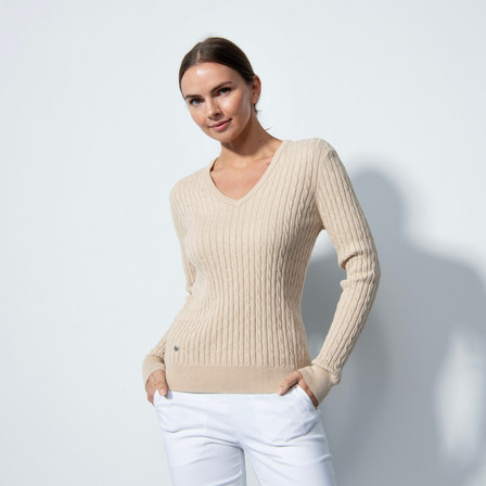 Daily Sports Cable Knit Sweater -Sand 