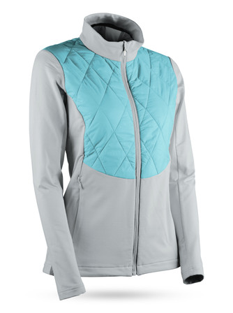 Sun Mountain At Hybrid Women's Golf Jacket - Bahama/Platinum Hthr