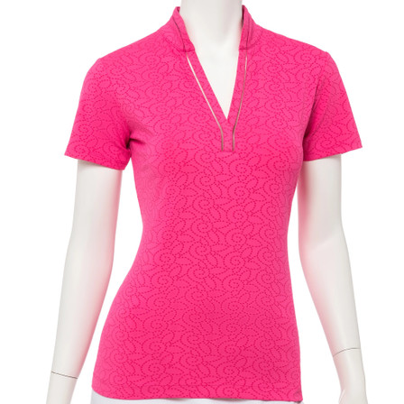 EP Pro Short Sleeve Floral Dot Jacquard Women's Golf Polo