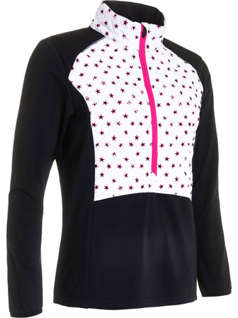 Abacus Sportswear Troon Hybrid Half-Zip Women's Golf Jacket - Black Star