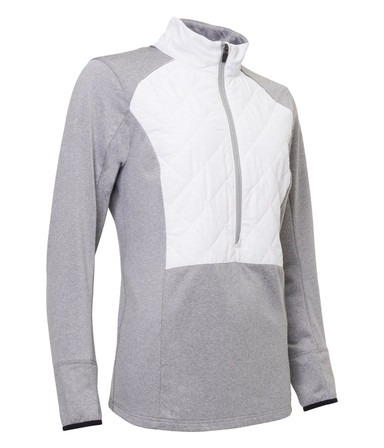 Abacus Sportswear Troon Hybrid Half-Zip Women's Golf Jacket - Grey Melange