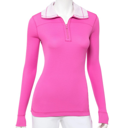 EP Pro NY Long Sleeve Convert Zip Mock Reverse Women's Golf Polo