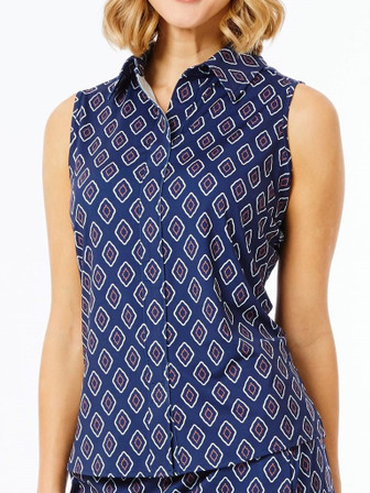 Belyn Key Keystone Sleeveless Women's Golf Shirt - Seville Print - FINAL SALE