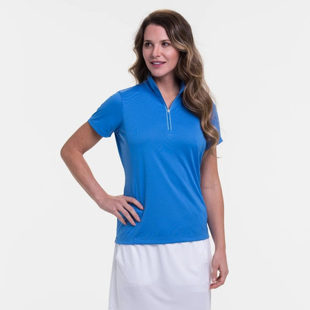 EP Pro NY Short Sleeve Convertible Zip Mock Women's Golf Polo - Mariner