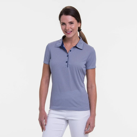 EP Pro NY Short Sleeve Geometric Jacquard Women's Golf  Polo - Inky Multi