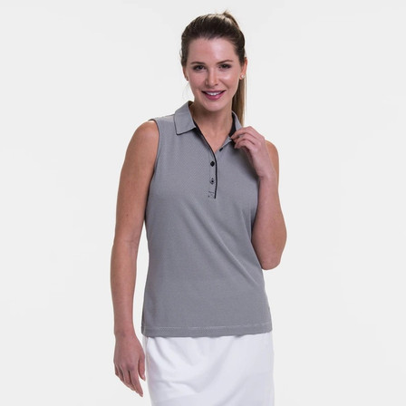 EP Pro NY Sleeveless Geometric Jacquard Women's Golf  Polo - Black Multi