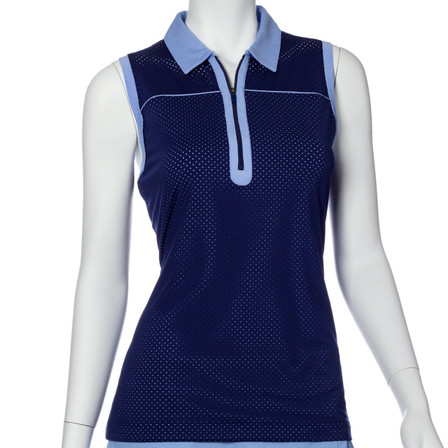 EP Pro NY Perforated Poly Jersey Contrast Trim Women's Golf Shirt