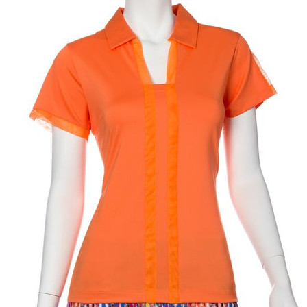 EP Pro NY Short Sleeve Mesh Trim Open Neck Women's Golf Shirt