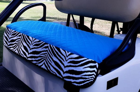 Golf Chic Golf Turquoise Quilted Cart Seat Cover with Zebra Print