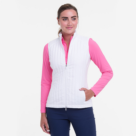 The perfect all weather Layer & Outfit Completer! Clean Vertical Quilt Lines are Figure Flattering. Light Weight Quilting is Universally Appealing. Knit Side Panels ensure Ease of Movement & Functionality! Sporty & Chic, This Vest is sure to be a Favorite!