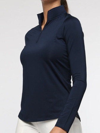 Belyn Key Bk Mock Long Sleeve Women's Golf Shirt- Ink