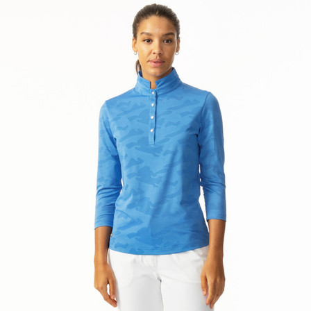 Daily Sports Jess Long Sleeve Polo Women's Golf Shirt - Pacific Blue