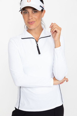 Kinona Keep It Covered Layering Longsleeve Golf Top - White