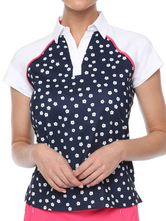 Belyn Key Action Cap Women's Golf Short Sleeve - Floral Toss Print