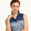 EPNY Shawl Collar Print Polo Women's Golf Sleeveless - Inky Multi