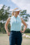 Abacus Sportswear  Erin Loosefit Women's Golf  Sleeveless Shirt - Aqua White