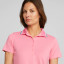 Puma Women's Cloudspun Tipped  Short Sleeve Golf Polo -  Strawberry Burst / Bold Blue