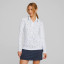 Puma Women's You V Whitewater Long Sleeve Golf Polo - Bright White / Navy Blazer