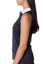 Golftini Sleeveless Zip Contrast Polo - Navy/White