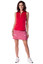 Golftini Sleeveless Zip Contrast Polo - Red/light Pink