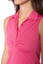 Golftini Sleeveless Ruched Polo - Hot Pink