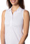 Golftini Sleeveless Ruched Polo - White