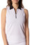 Golftini Sleeveless Zip Contrast Polo - White