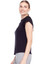 Swing Control Knit Jersey Petal Sleeve Women's Golf Top - Black