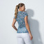 Daily Sports Digne Abstract Print Cap Sleeve Mesh Polo Shirt - Blue 