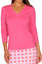 Golftini Long Sleeve V-Neck Women's Golf Sweater Hot Pink