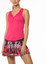 Lucky In Love Ribbed Henley Tennis Tank - Shocking Pink