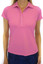Golftini Short Sleeve Ruffle Stretch Women's Golf Polo Hot Pink