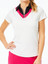 Belyn Key Chevron Short Sleeve Women's Golf Shirt -  Chalk/Raspberry