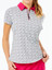 Belyn Key Zip Keystone Short Sleeve Women's Golf Shirt - Chalk Pebble Print - FINAL SALE