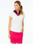 Belyn Key Chevron Short Sleeve Women's Golf Shirt - Chalk/Raspberry - FINAL SALE