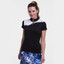 EP Pro NY Houndstooth Inspired Color Block Zip Mock Women's Golf Polo -  Black Multi