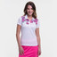 EP Pro NY Short Sleeve Modern Flat Floral Print Women's Golf  Polo - White Multi