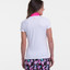 EP Pro NY Cap Sleeve Color Block Zip Shirred Mock Collar Women's Golf  Polo - White Multi