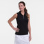 EP Pro NY Sleeveless Convertible Mock Women's Golf Polo - Black