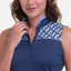 EP Pro NY Sleeveless Mandarin Collar Print Women's Golf Polo - Inky Multi