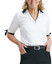 Abacus Sportswear Lily Half Women's Golf Sleeve Polo - white/black