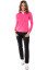 Golftini Long Sleeve Zip Mock Women's Polo - Hot Pink