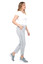 Swing Control Classic Cloud Tuxedo Women's Golf Ankle Pants - Gray Mist