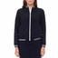 Swing Control Cloud Bomber Women's Golf Jacket - White on Black