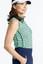 Kinona Keep It Covered Sleeveless Women Golf Top - Chevron Kelly Green