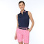 Belyn Key Birdie Sleeveless Women's Golf Shirt - Ink/Melon Check