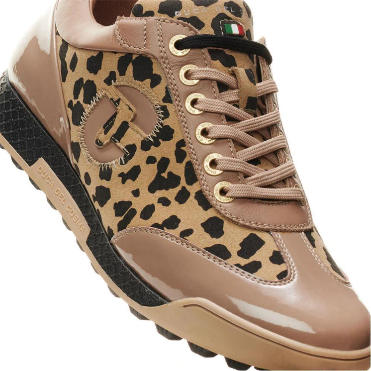 Duca Del King Cheetah Women's Golf Shoe - Taupe
