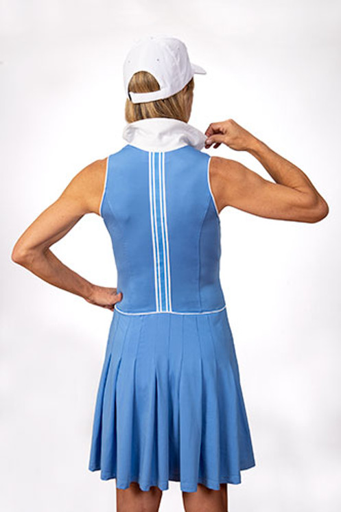 Scratch 70 Natalie Sleeveless  Golf Dress - Periwinkle & White - Size M - FINAL SALE