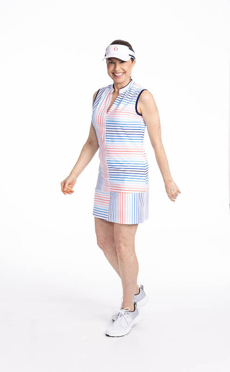 Kinona Sandy Par Sleeveless Golf Dress - Sun Stripe