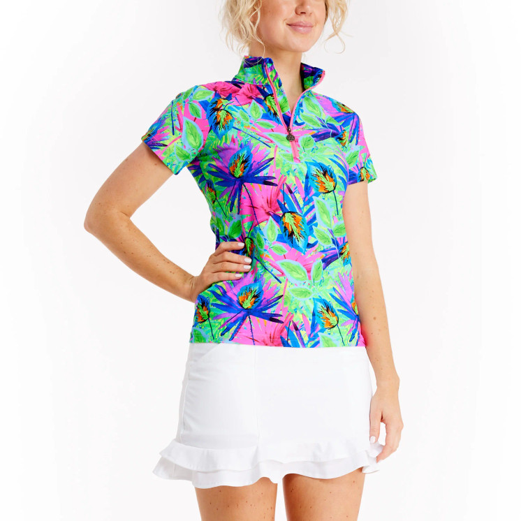 TZU TZU Lucy Women's Golf Top - Botanical